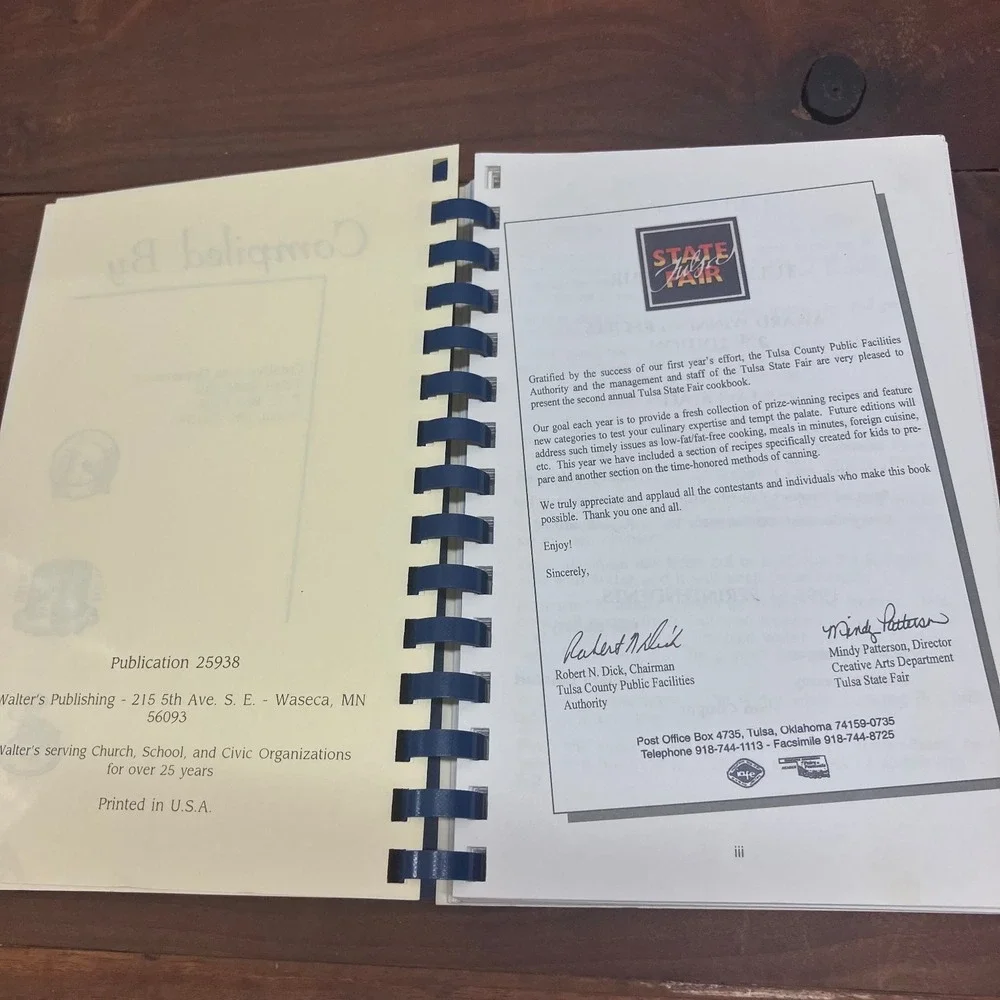 Tulsa State Fair Cookbook 1998 2nd Annual Prize Winning Recipes Oklahoma OK